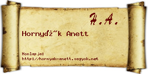 Hornyák Anett névjegykártya